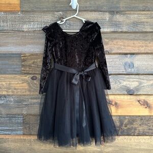 Flofallzique Toddler Girls Dress Long Sleeve Velvet Kids Tulle Tutu